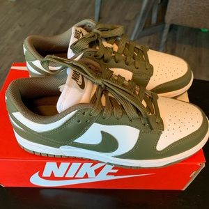 Women’s Nike Dunk Olive, Size 6. Brand new condition, never worn.